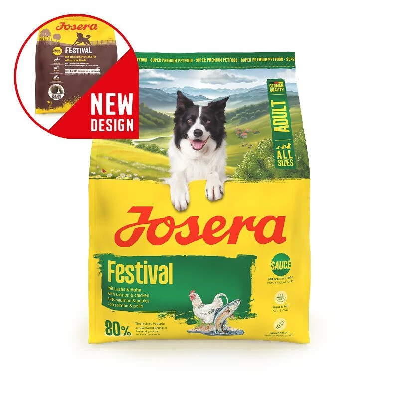 Pienso seco para perros JOSERA Adult Festival 3 kg — alimento completo para perros adultos con pollo y arroz