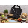 Sandwichera Adler AD 3043, 1300 W, placas antiadherentes, 2 sándwiches, superficie de cocción 285 × 152 mm, negra