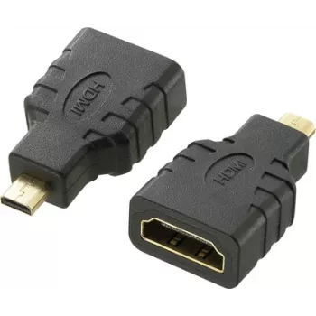 SpeaKa Professional Adaptador HDMI [1x conector macho HDMI D Micro - 1x conector hembra HDMI] Negro Contactos chapados en oro, Audio Return Channel (SP-7870184)