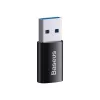Adaptador Baseus Ingenuity USB Type-A (conector hembra) a USB Type-C (conector macho) 10 Gbit/s, negro, 14×22×8 mm