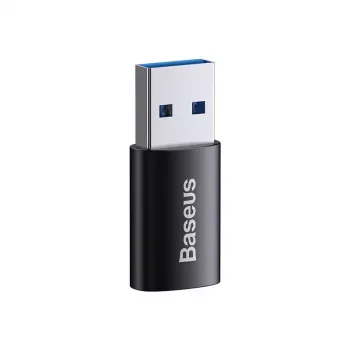 Adaptador Baseus Ingenuity USB Type-A (conector hembra) a USB Type-C (conector macho) 10 Gbit/s, negro, 14×22×8 mm