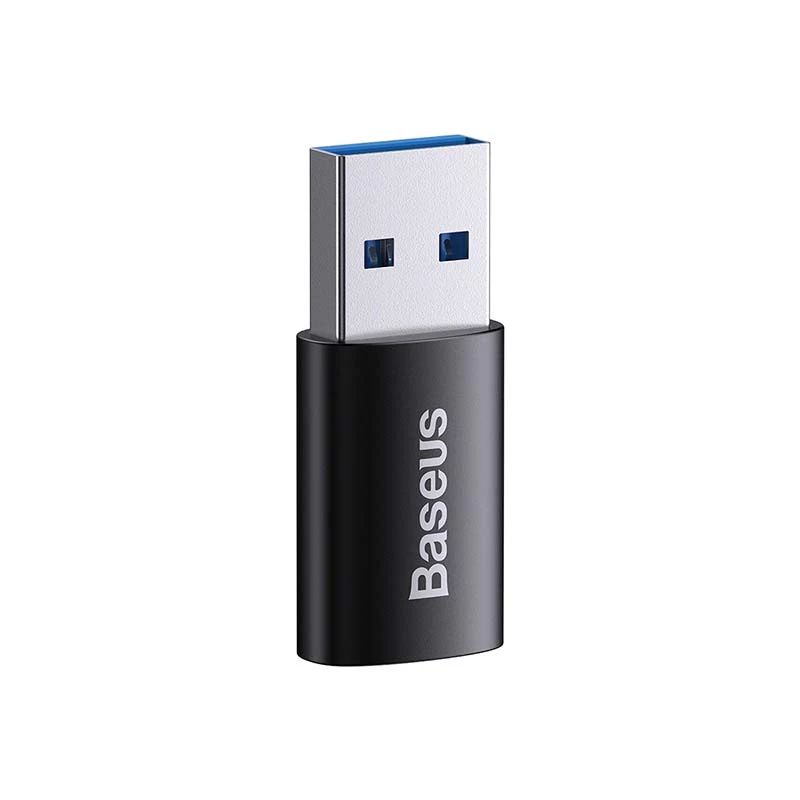 Adaptador Baseus Ingenuity USB Type-A (conector hembra) a USB Type-C (conector macho) 10 Gbit/s, negro, 14×22×8 mm