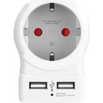 Skross 1500282 Adaptador de enchufe con USB Blanco (1500282)