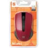 Ratón óptico inalámbrico DEFENDER MM-935 RF — ambidiestro, 1600 DPI, rojo, receptor RF USB, pilas AAA