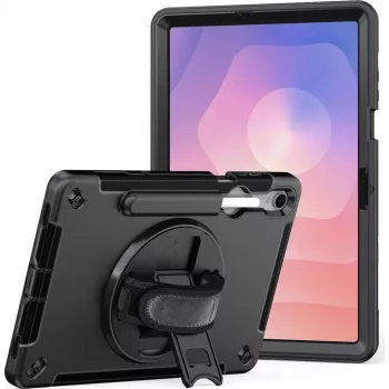 Funda con soporte jt berlin para Samsung Galaxy Tab S11 con correa de mano robusta — negra