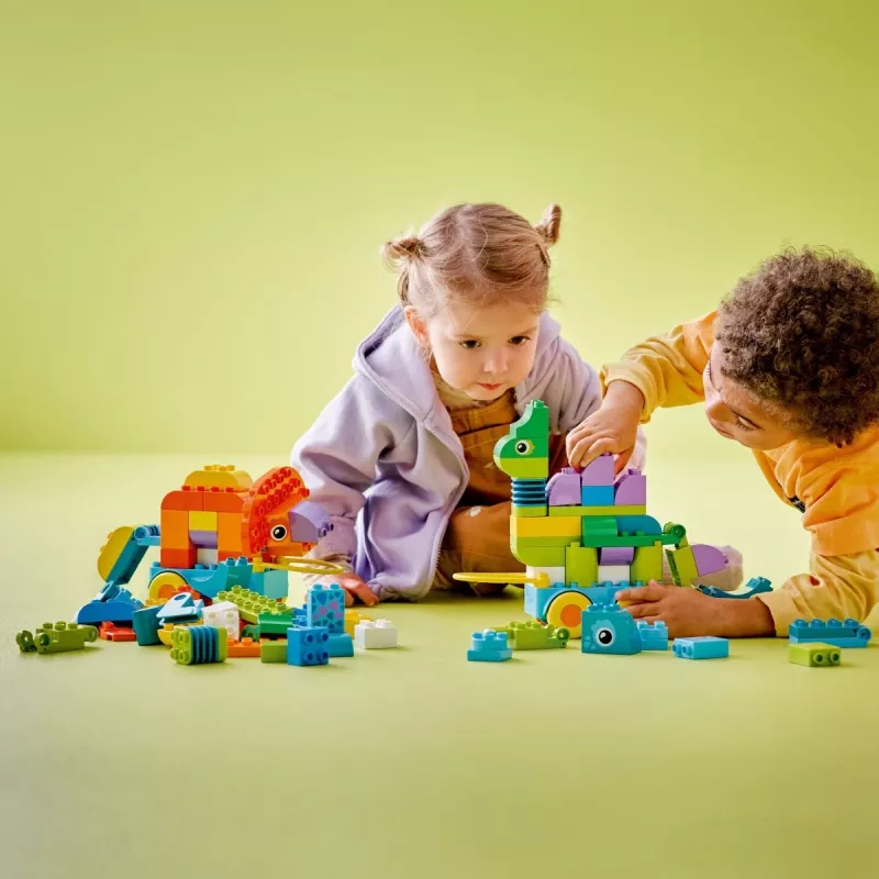 Juguete de construcción LEGO DUPLO 10451 Dinosaurios sobre ruedas set 3 en 1, 108 piezas, edad 3+, altura 220 mm