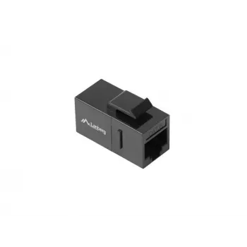 Módulo Keystone LANBERG KSU6-3000 — Cat6 U/UTP RJ-45 conector hembra a RJ-45 conector hembra, diseño plano, negro