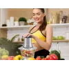 Beper P102ROB001 picadora de alimentos, recipiente de vidrio de 1,5 l, 500 W, 2 velocidades, 4 cuchillas de acero inoxidable, acero inoxidable / negro