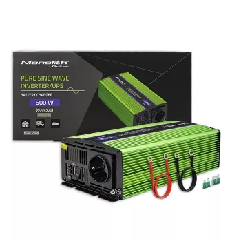 Inversor para coche Qoltec Monolith 600 W Verde 12 V