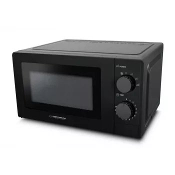 Microondas solo ESPERANZA ESTOFADO — 20 l, 700 W, 5 niveles de potencia, plato giratorio de 24,5 cm, negro