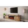 Mueble TV Cama Meble GRANERO con mueble de chimenea, roble Wotan, 2000×350×567 mm, 2 puertas, 2 estantes