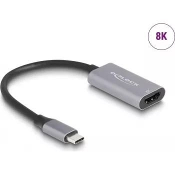 DeLOCK adaptador gráfico USB 7680 x 4320 píxeles negro gris