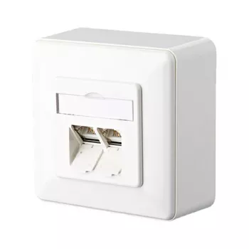 METZ CONNECT BTR IT CONNECT E-DAT C6 8/8(8) AP Cat.6 - Caja de pared - RJ-45 X 2 - Blanco puro, RAL 9010 - 2 puertos (1307380002-I)