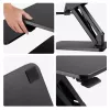 Soporte de sobremesa Maclean para teclado, monitor o portátil, pistón de gas, altura ajustable, negro, MC-882