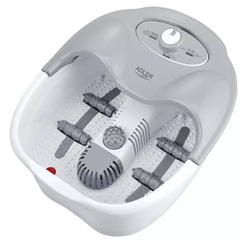 Masajeador de piernas Adler AD 2167 con masaje por rodillos y vibración, calor, intensidad ajustable, 80 W, gris blanco