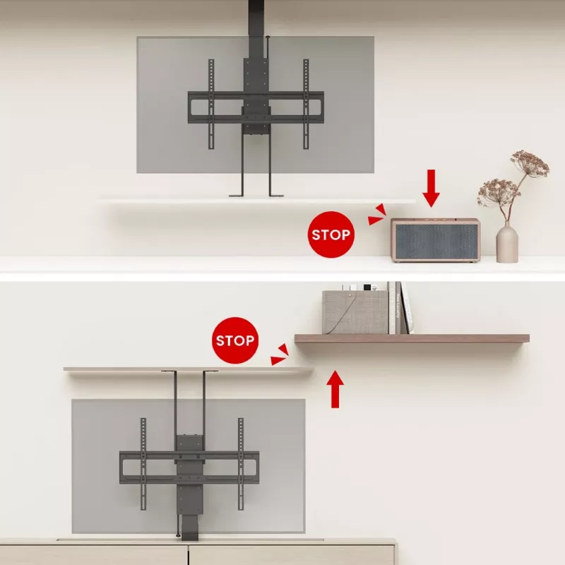 Soporte eléctrico de techo/suelo Maclean, extensible, 43''-88'', VESA 600x400, máx. 60 kg, 100-240 V AC, 50/60 Hz