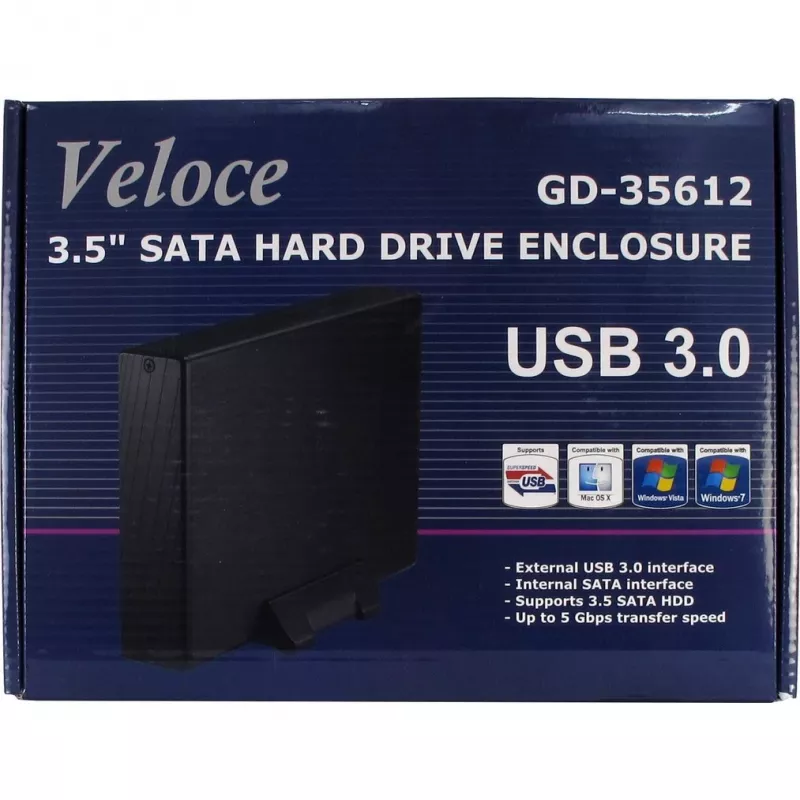 Inter-Tech Veloce GD-35612 - carcasa para disco - 3,5