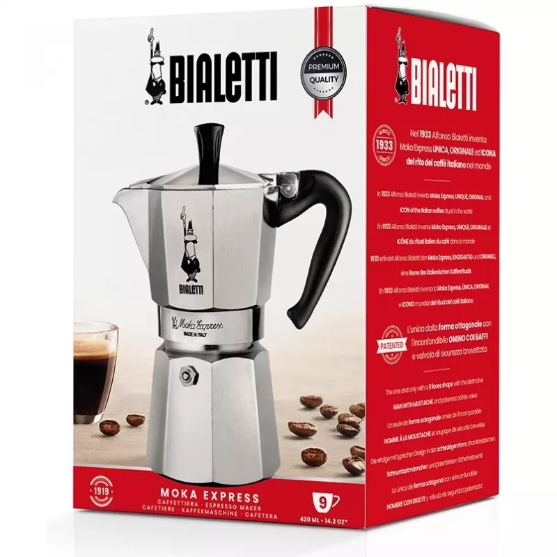 Bialetti Moka Express Cafetera moka 0.55 L Negro, Plata
