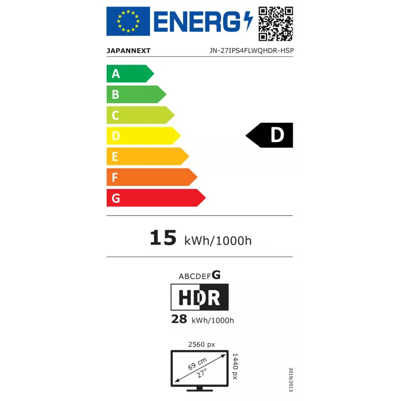 JAPANNEXT JN-27IPS4FLWQHDR-HSP 16:9 HDMI/DP WQHD - pantalla plana (TFT/LCD)