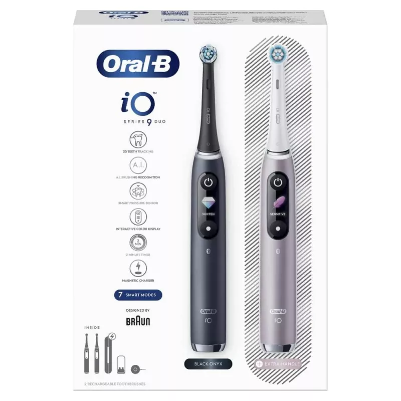 Cepillo de dientes Oral-B iO Series 9 Duo 2 uds. negro ónix/cuarzo rosa