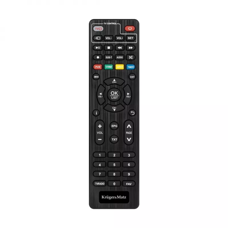 Sintonizador mini DVB-T2 H.265 HEVC KRUGER & MATZ KM9998, 470–862 MHz, 1 sintonizador, HDMI, USB, 720p