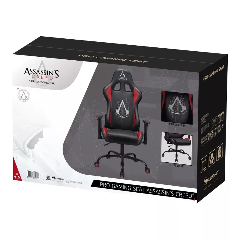 Silla de oficina Subsonic SA5609-AC1 asiento acolchado respaldo acolchado negro rojo