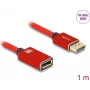 Cable alargador DisplayPort DeLOCK 8K 60 Hz 1 m rojo metal sin bloqueo
