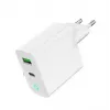 Cargador de red 220V GEMBIRD, universal, 1x USB Type-C PD 20 W, 1x USB-A 3.0 QC 18 W, indicador LED, blanco