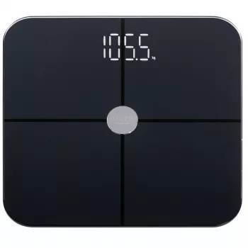 Báscula de baño Adler AD 8187 — peso máximo 180 kg, precisión 100 g, medición de IMC, negra