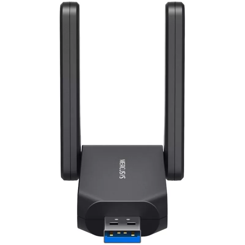 Adaptador USB Wi‑Fi MERCUSYS MA72XH AX1800 con antenas High‑Gain, USB‑A Plug‑and‑Play