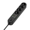 Regleta de enchufes ColorWay CW-CHE44PDB — 4 tomas de CA, 2 puertos USB