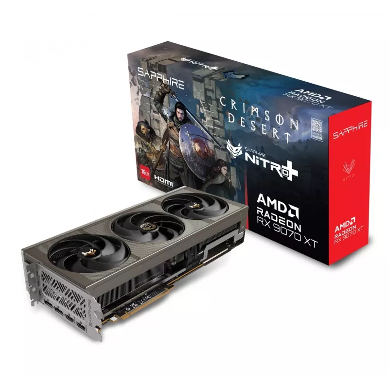 Tarjeta gráfica Sapphire NITRO+ Radeon RX 9070 XT OC Crimson Desert Edition — 16 GB GDDR6, 256 bits, PCIe 5.0