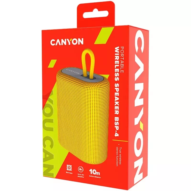 Altavoz portátil estéreo Canyon BSP-4 amarillo
