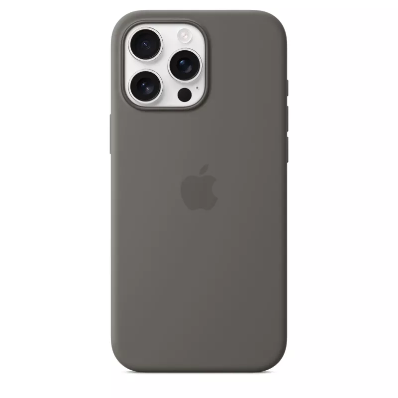 Silicone Case con MagSafe para iPhone 16 Pro Max - gris piedra