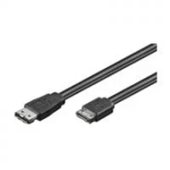 Wentronic Goobay cable eSATA para HDD 1,5 Gbit/s / 3 Gbit/s / 6 Gbit/s, negro, 0,5 m – conector macho SATA tipo L > conector macho eSATA tipo I (93246)
