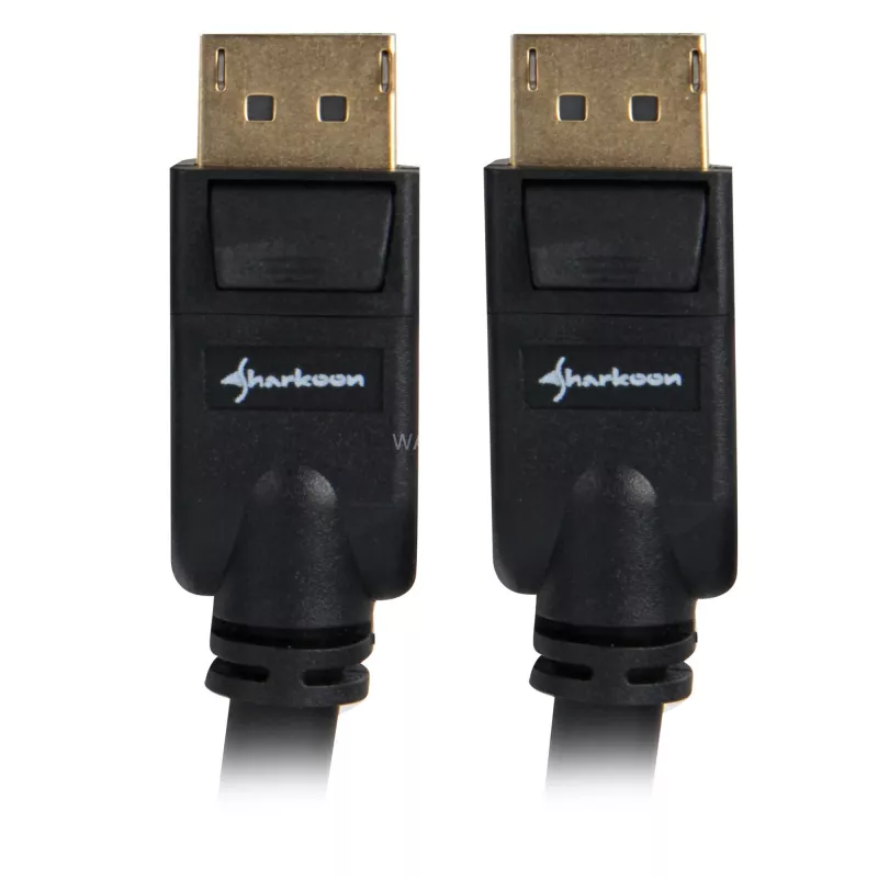 Sharkoon cable DisplayPort 1.3 conector macho> 4K negro 3 metros - cable - digital/pantalla/vídeo