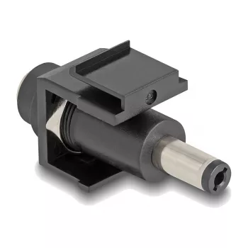Módulo Keystone DeLOCK DC 5,5 x 2,1 mm conector hembra a DC 5,5 x 2,5 mm conector macho negro