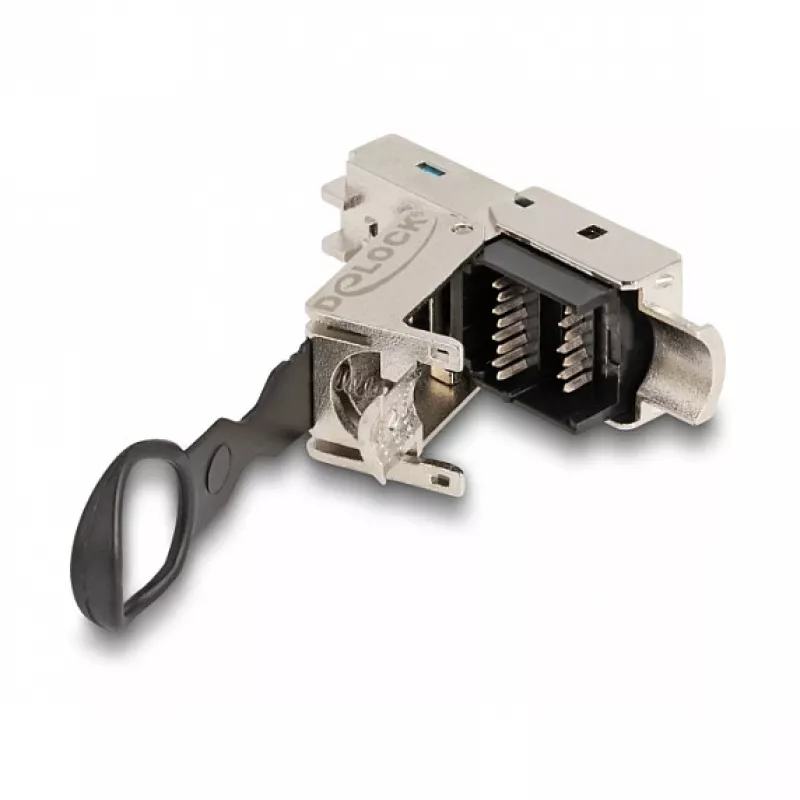 Conector macho RJ45 DeLOCK montaje en campo Cat.6A sin herramientas plata conector macho