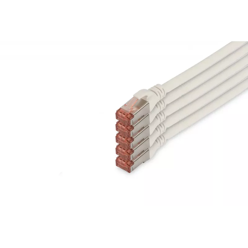 DIGITUS cable de conexión CAT6 S/FTP, 10 m, blanco, pack de 5