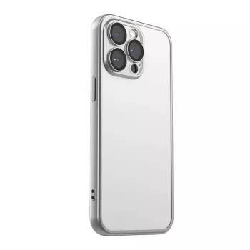 Funda protectora Joyroom JR-15Q2 gris mate para iPhone 15 Pro, funda protectora fina con aberturas precisas
