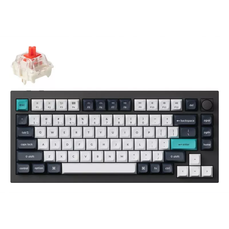 Teclado mecánico Keychron Q1 Max — USB + RF inalámbrico + Bluetooth, QWERTY nórdico, negro, RGB