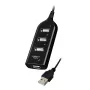 Hub USB VAKOSS TC-234UX — hub USB 2.0 de 4 puertos, alimentación DC (5 V, 1 A), negro