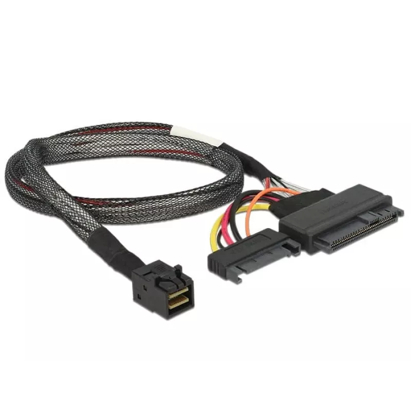 Delock cable SFF-8643 conector macho > U.2 SFF-8639 conector hembra + conector de alimentación SATA 50 cm (84819)