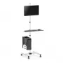 Carro soporte profesional para portátil Maclean, puesto de trabajo móvil con ruedas, máx. 17-32