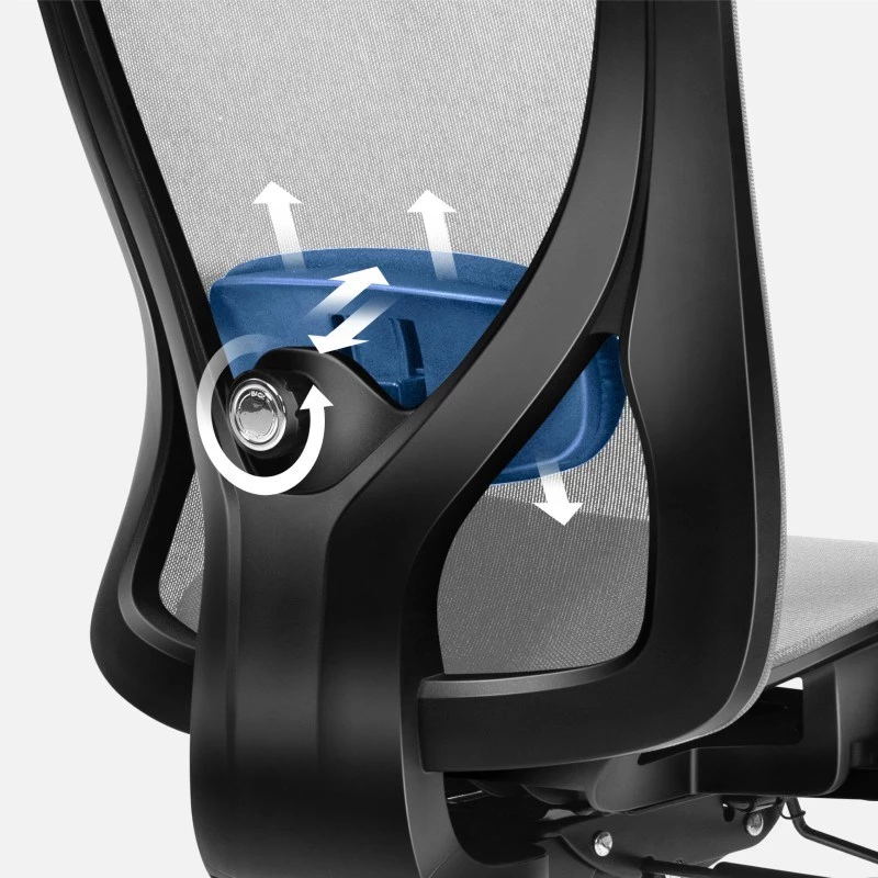Silla de oficina giratoria mark adler Expert 5.3 gris malla – ergonómica, altura ajustable, soporte lumbar, reposacabezas, reposabrazos