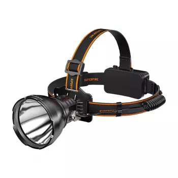 Linterna frontal Superfire HL60 — 2300 lm, alcance de 330 m, linterna frontal recargable