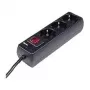 Hama 00030392 regleta de enchufes, 3 tomas, con interruptor, 1,4 m, negra