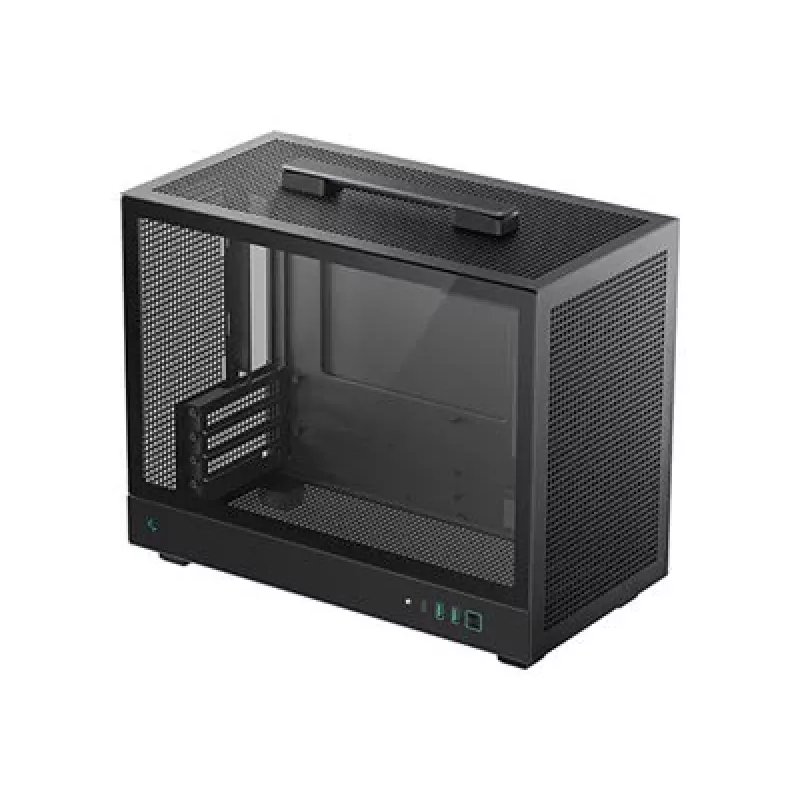 DeepCool CH160 PLUS R-CH160-BKNGM0-G caja compacta para ordenador (SFF), Mini-ITX/Micro-ATX, cristal templado, negra