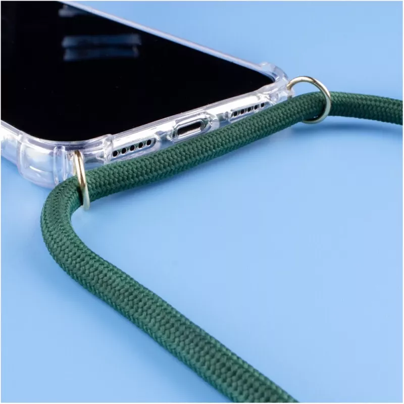 Collar para teléfono Lookabe loo014 para iPhone XR – funda protectora dorada y verde con correa
