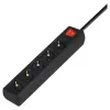 Regleta SAVIO LZ-15 — 5 tomas AC, enchufe universal, cable de 5 m, 2500 W, 10 A, negra
